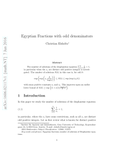 Egyptian Fractions with odd denominators