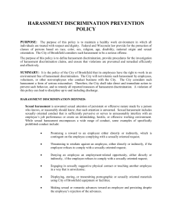 harassment discrimination prevention policy