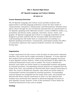 Nile C. Kinnick High School AP* Spanish Language and