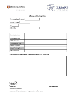 Change in Starting Time Examination Session: Date of