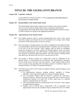 title iii: the legislative branch - UCF Student Government Association