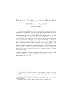 Hedge Fund Activism vs. Hostile Takeover Bids