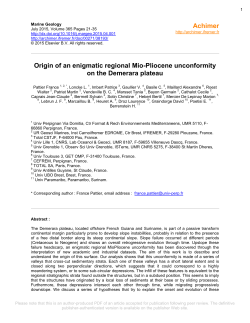 Origin of an enigmatic regional Mio