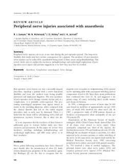 Peripheral nerve injuries associated with anaesthesia