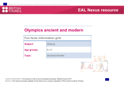 Olympics ancient and modern EAL Nexus resource