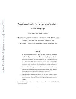 Agent-based model for the origins of scaling in human language
