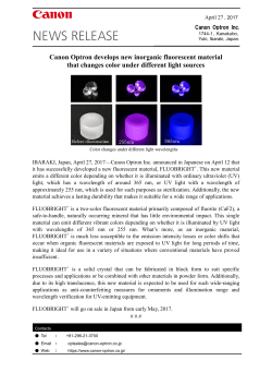 News Release Fluorescent materials