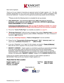 Dear Carrier Applicant - Knight Transportation