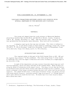 Tertiary formations between Austin and Houston