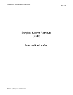 Surgical Sperm Retrieval (SSR) Information Leaflet
