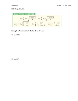 Math 1316 Section 5.6 Class Notes Half