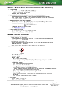 Gentle Iodine Wound Spray, Iodine, Neogen, 79214, 79215, Safety