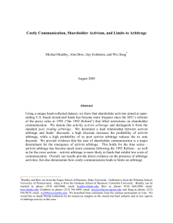 Costly Communication, Shareholder Activism, and Limits to Arbitrage