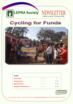 LEPRA Society News Letter February 2016