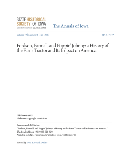 Fordson, Farmall, and Poppin` Johnny: a History of the Farm Tractor