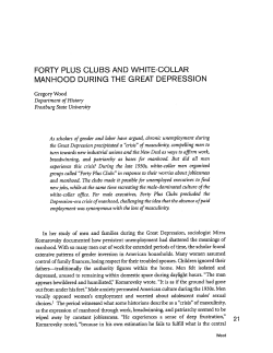 forty plus clubs and white-collar manhood during the great depression