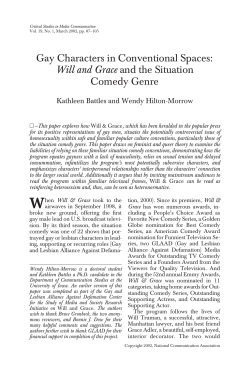 Gay Characters in Conventional Spaces: Will and Grace
