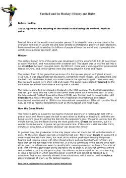 Football and Ice Hockey: History and Rules