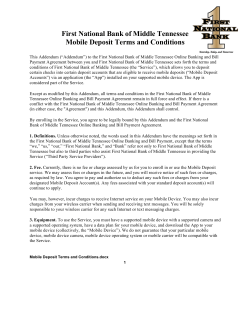 Mobile Deposit Terms and Conditions