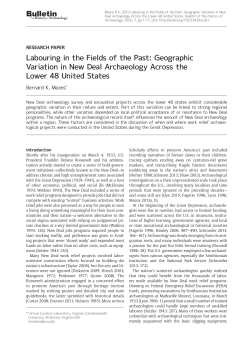 Labouring in the Fields of the Past: Geographic Variation in New