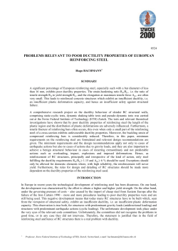 problems relevant to poor ductility properties of european reinforcing