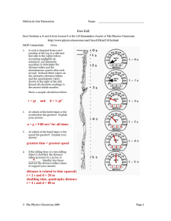 Freefall Worksheet