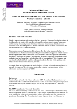 Advice to students facing fitness to practise
