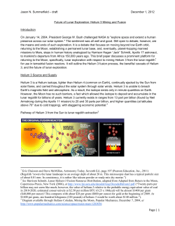 Future of Lunar Exploration &ndash; Helium 3 Mining and Fusion