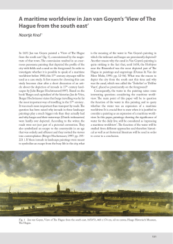 A maritime worldview in Jan van Goyen`s `View of The Hague from
