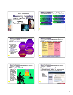 Chapter 3 Application Software Chapter 3 Objectives Application
