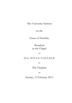 The University Sermon on the Grace of Humility Preached in the