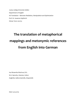 The translation of metaphorical mappings and metonymic
