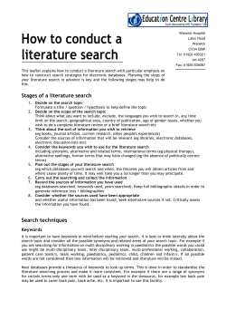 How to conduct a literature search