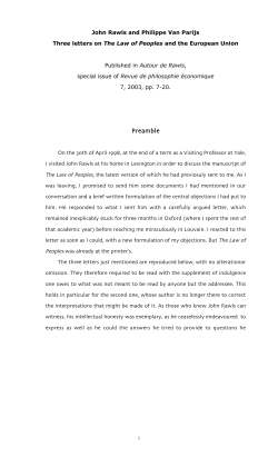 John Rawls and Philippe Van Parijs