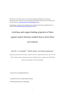 Acid-base and copper-binding properties of three