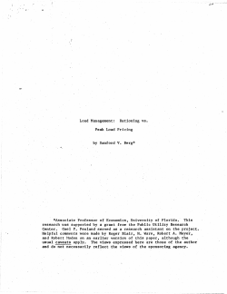 Load Management: Rationing vs. Peak Load Pricing by Sanford V