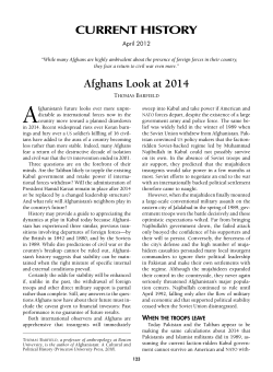 Afghans Look at 2014 CURRENT HISTORY