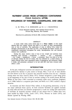 Nutrient losses from litterbags containing Pinus