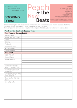 Peach and the New Beats Booking Form