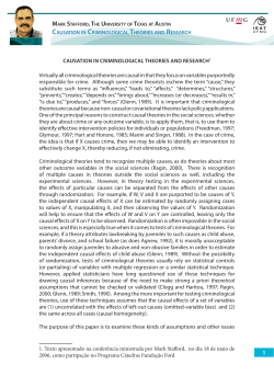 CAUSATION IN CRIMINOLOGICAL THEORIES AND