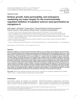 Embryo growth, testa permeability, and endosperm weakening are