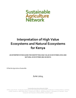 Interpretation of High Value Ecosystems and Natural Ecosystems for
