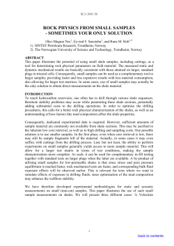 ROCK PHYSICS FROM SMALL SAMPLES