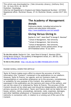 Giving Versus Giving In