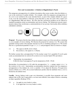 Move and Accommodate: A Solution to Higginbotham`s Puzzle