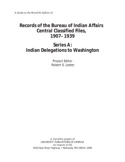 Records of the Bureau of Indian Affairs Central Classified