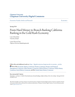 From Hard Money to Branch Banking California Banking in the Gold