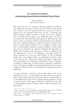 Law and Decision Making: Incorporating Internal Harm into Rational