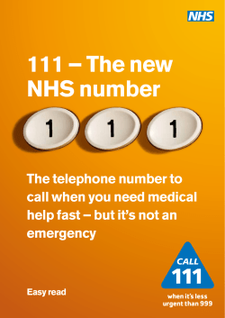 111 &ndash; The new NHS number
