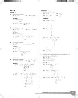Chapter 1 Exponents and Scientific Notation - Try